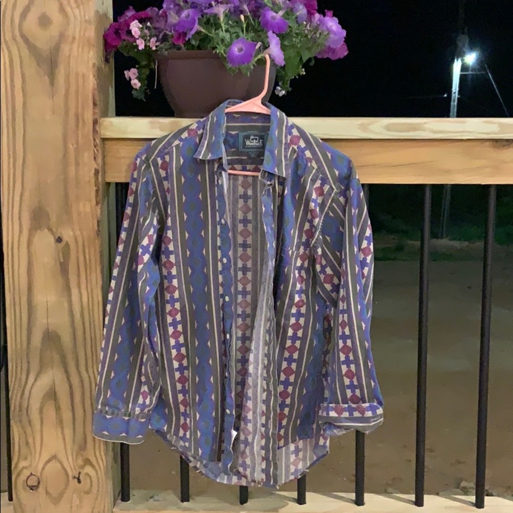 Woolrich Aztec Western button up VTG